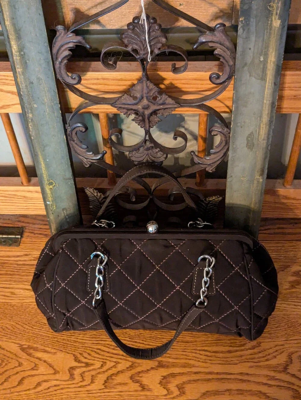 Vera Bradley Classic Espresso Brown Microfiber Satchel Bag